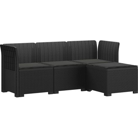 vidaXL Sofá de Jardín para 4 Personas con Cojines y Diseño de Rattan (1/2)