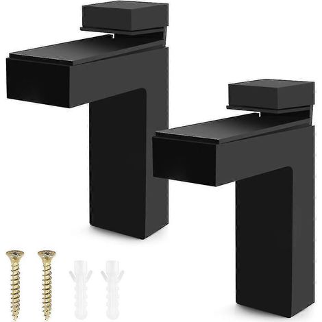 2024 Lot de 2 supports d'étagère réglables en bois/verre, fixation murale, supports flottants robustes pour épaisseurs de 3 à 28 mm (1/2)
