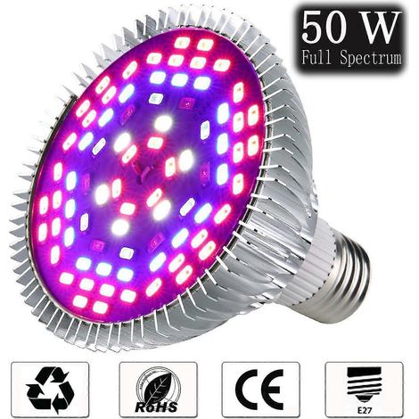 Lampe de culture LED 50 W à spectre complet, lampe de culture 78 LED pour plantes d'intérieur et serres, fleurs à floraison.-AquaForge