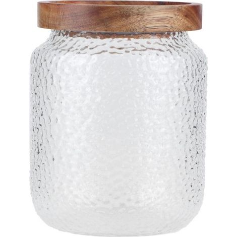 Bocal En Verre - 500 ml - Couvercle Hermétique En Bois Et Joint En Silicone - Pour Café Thé Épices Farine - Lot De 1 (1/5)