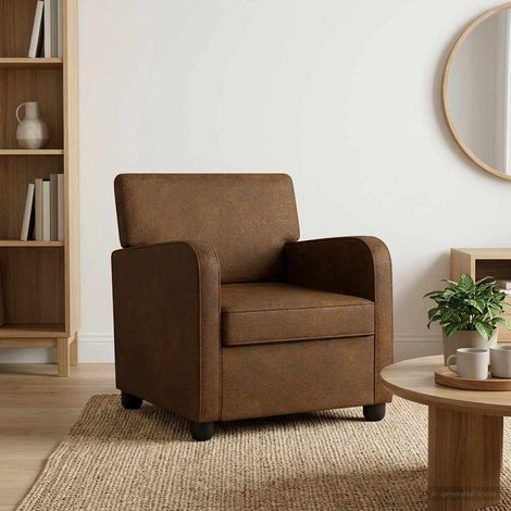 vidaXL Fauteuil Marron Simili daim (1/5)