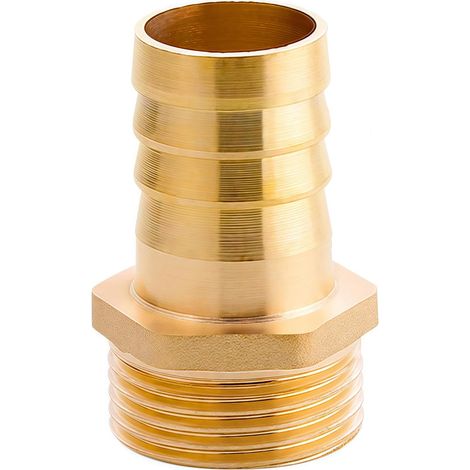 Mamelon double G1/2" (Ø 20mm) laiton mâle,4 pièces hexagonal G1/2"M/M,Raccord de jonction 2 x M Raccord fileté,Double mamelon Raccords en convient pour l'eau potable Embout Fileté Tuyau G1"x25mm (1/5)