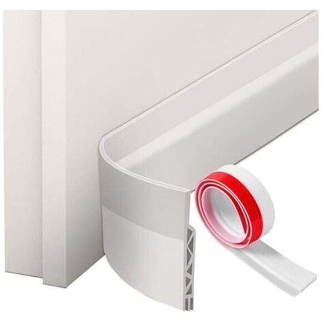 Boudin de Porte, Bas de Porte en Silicone Souple, Bas de Porte Isolant Phonique Porte, Boudin de Porte Isolant Froid, Blanc 1mx50mm (1/4)