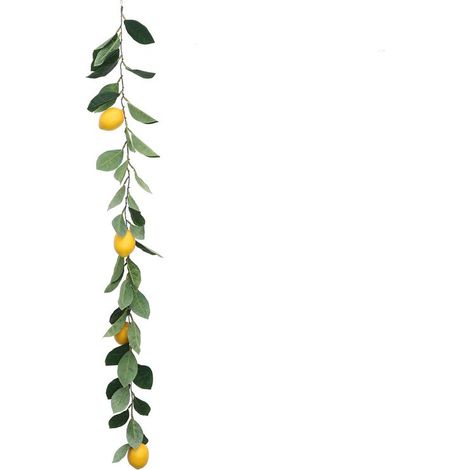 Guirlande Artificielle de Citron avec Feuilles Vertes pour Maison, 100cm, Décor Branche Élégant sans Maintenance, Légume Faux en Métal/Textile (1/5)