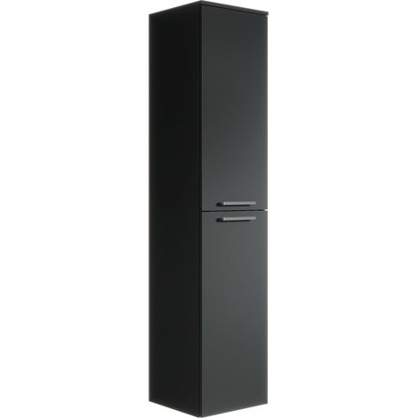 Badezimmerschrank Saturnus 130cm Schwarz - hoher Hängeschrank mi (1/3)