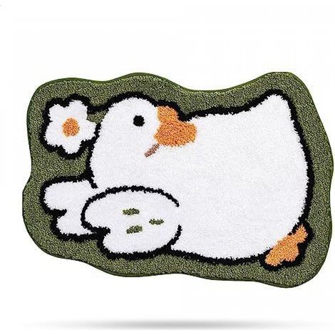 40x60cm Green Cute Shaped Bathroom Mat, Extra Soft and Absorbent, Machine Washable, Non-Slip Mat for Bathtub, Shower and Bathroom (1/5)
