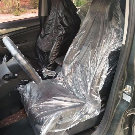 100 Pcs Plastic Car Seat Covers: Universal Transparent Waterproof Front Seat Covers Dustproof for Car Maintenance, Car Showcase (1/5)