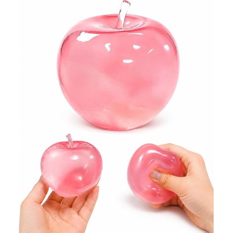 Taba Squishy Pomme Réaliste Objet Anti Stress Bureau Accessoire de Relaxation Adulte Gadget Sensoriel Doux pour Concentration et Soulagement (Pommes) (1/5)