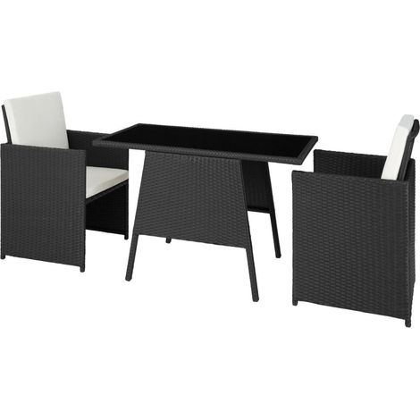 Set di mobili da giardino in rattan sintetico nero a 2 posti 2108062