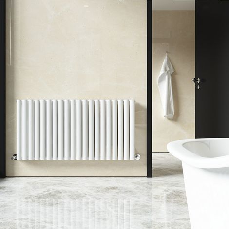 ELEGANT 600 x 1190 mm Anthracite Efficient Column Radiator Low Carbon Steel Radiator Double Oval Panel Designer Radiator + Chrome Thermostatic Radiator Valves (1/5)
