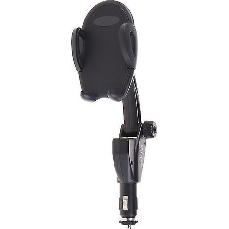 Support de voiture 3 en 1 : chargeur de téléphone allume-cigare, double port USB, angle de rotation réglable à 180°, support MP5/GPS. (1/5)