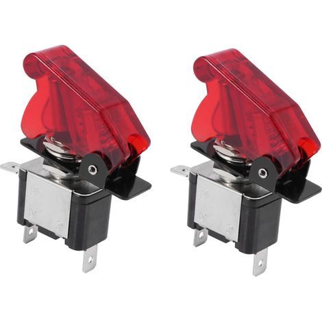 2X 12V 20A Voiture Camion Couverture LED Lumière Spst Basculer Contrôle Interrupteur À Bascule / Off 2Pins (1/2)