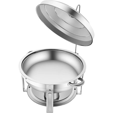 Plat de service, rond, en acier inoxydable, Argent (1/2)