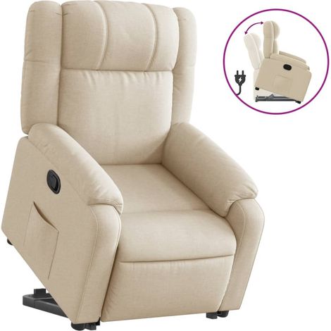 Maison Exclusive - Sillón reclinable elevable de tela color crema (1/5)