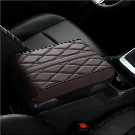 Housse d'accoudoir, housse de console centrale pour voitures, tapis d'accoudoir en mousse à mémoire de forme, housse de console centrale pour SUV/camions/voitures, tapis d'accoudoir bordeaux (1/5)