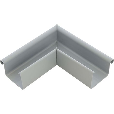 INEFA Rinnenwinkel 90 Grad kastenförmig Außenwinkel, PVC Wulst außen, Verbindungsstück Dachrinnenzubehör, Made in Germany - NW83 / 83mm Grau