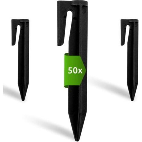 Piquets de fixation pour câbles périphériques Tondeuse robot, set de 50 sardines de fixation, Accessoires Pour Tondeuses à Gazon Robot, Compatible avec Husqvarna Gardena Worx Bosch