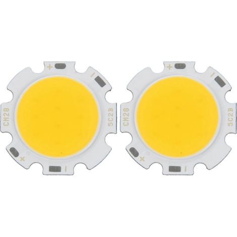 2 ampoules LED COB rondes de 5 W, ultra-lumineuses, blanc chaud, 15-17 V CC (1/5)