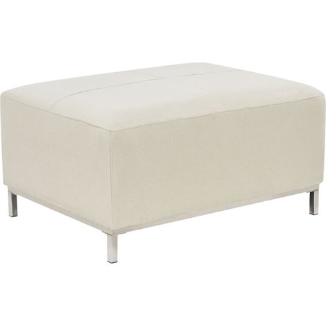 Otomana rectangular minimalista reposapiés tapizado en tela beige moderno Oslo