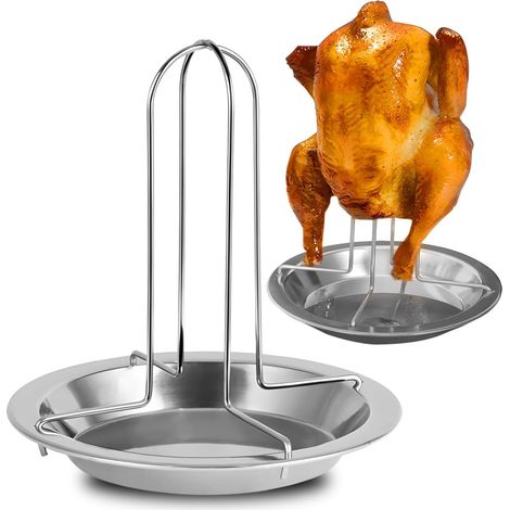 Parrilla para pollos, soporte para pollos, soporte para pollos, parrilla de acero inoxidable para horno, barbacoa, accesorios para parrilla de pollos