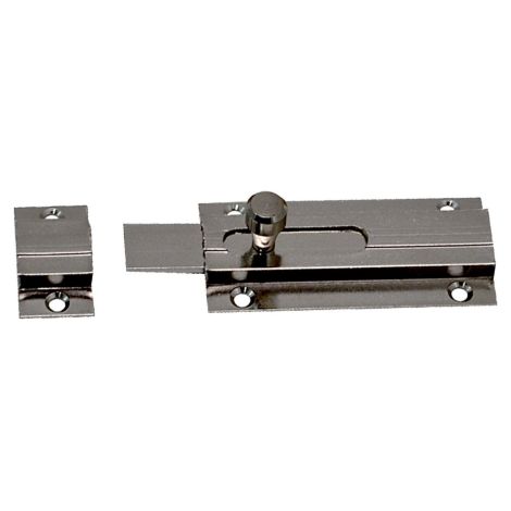 imof catenaccio catenacciolo orizzontale in ottone nichelato mm 60 lama 12x2 mm