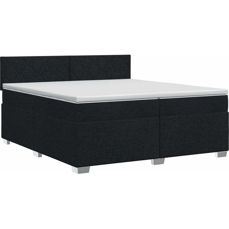 Maison Exclusive - Letto box spring con materasso Nero 200 x 200 cm Tessuto (1/5)