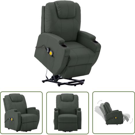 Fauteuil de massage - Fauteuil Chaise de Salon - Fauteuil design Anthracite Similicuir Chic-590145 (1/5)