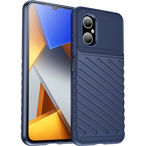 Custodia Thunder Case per Xiaomi Poco M4 5G, cover protettiva in silicone blu (1/5)