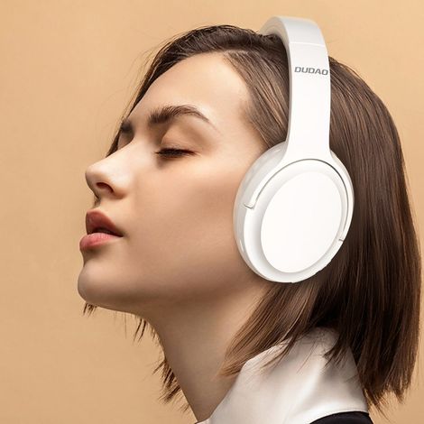 Cuffie circumaurali wireless Bluetooth 5.3 con cancellazione attiva del rumore (ANC), colore bianco. (1/5)