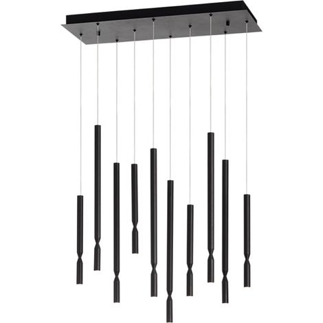 Lampada a sospensione LED a 10 Luci in metallo 70 cm verniciato Nero TUBIC (1/3)