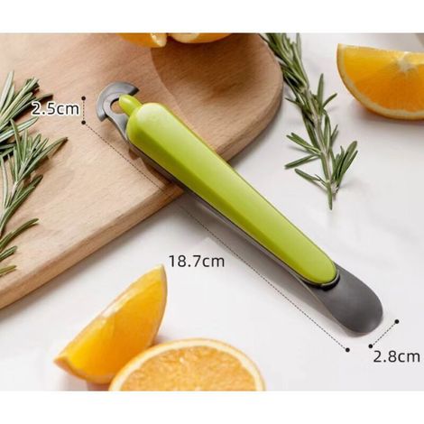 Éplucheur d'agrumes multifonctionnel à double extrémité en acier inoxydable – outil de cuisine pour oranges, citrons et pamplemousses (1/3)