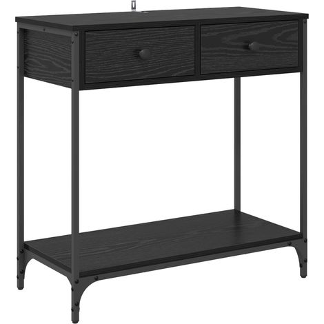 Maison Exclusive - Tavolo consolle Rovere Nero 75 x 34,5 x 75 cm Legno multistrato