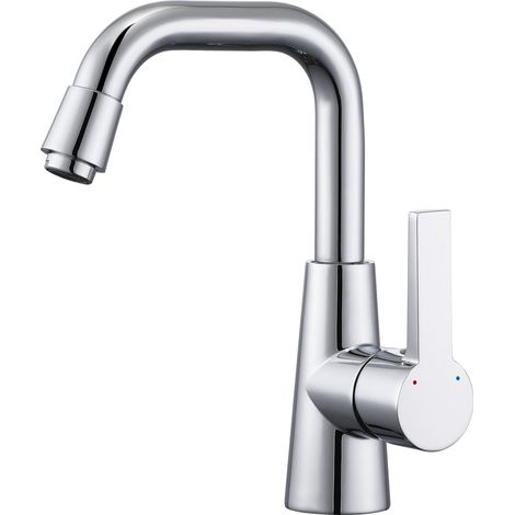 Badarmatur Waschtischarmatur 360° Drehbar Wasserhahn Bad Armatur (1/5)