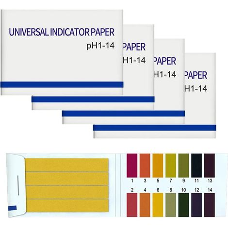 320 bandelettes de test pH, papier tournesol, plage de mesure de 1 à 14, 4 paquets de 80 unités chacun. (1/5)