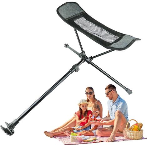 Repose-pieds portable, idéal pour la randonnée, le camping et la pêche. Repose-pieds léger et pliable avec pieds extensibles. (1/5)