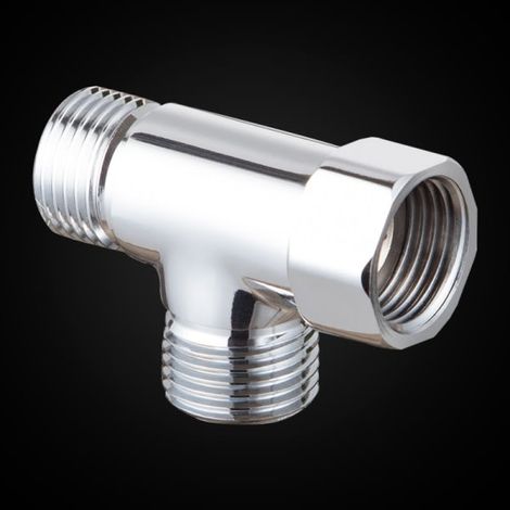 Vanne inverseuse de douche, en laiton avec finition chromée, raccord G1/2, pour l'installation et l'entretien des accessoires de salle de bains.-AquaForge (1/5)