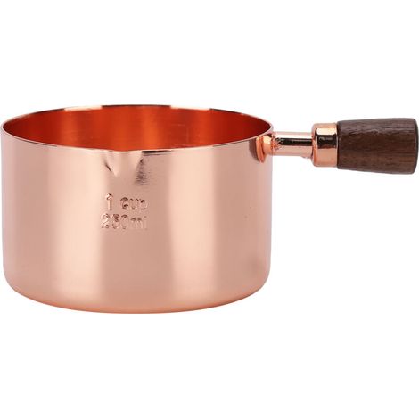 Edelstahl-Kochtopf in Roségold mit Holzgriff für die Küche – 1 Tasse (1/5)