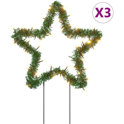 Décoration lumineuse étoile de Noël piquets 3 pcs 50 LED 29 cm (1/5)