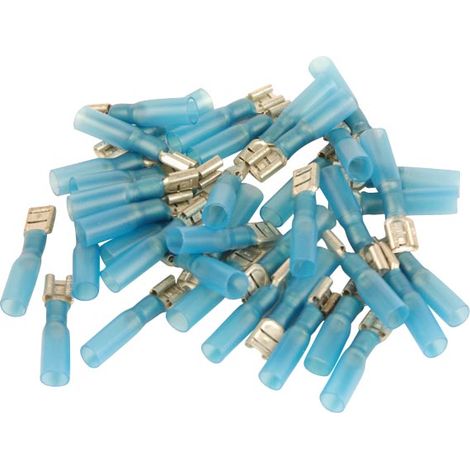 Connettori elettrici femmina blu termoretraibili 40 connettori