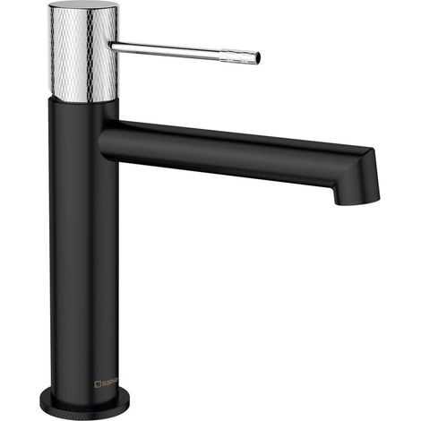 Sapho Solaris - Waschtischarmatur, mattschwarz/chrom WD002BC (1/2)