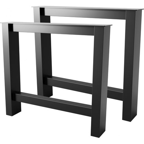 MetaloPro Tischbeine Etamin Lite Extreme A – Schwarze Robuste Tischbeine Aus Stahl In Rechteckiger Form Mit Minimalistischem Industrial-Design Und Matt Schwarzer Oberfläche (1/5)