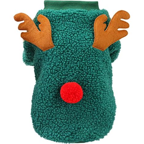 Hund Pullover Weihnachtskleidung, Fleece Rentier Baum – perfekt für Kaminsims, Regal und Eingang (1/5)