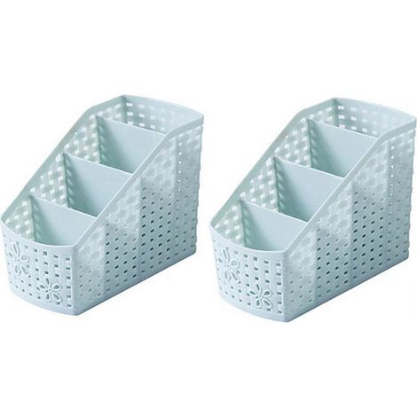 Boîte De Rangement - 4 Compartiments - En Plastique - Bleu Clair - Pour Arts Et Métiers Et Petits Objets - 2 Pièces (1/3)