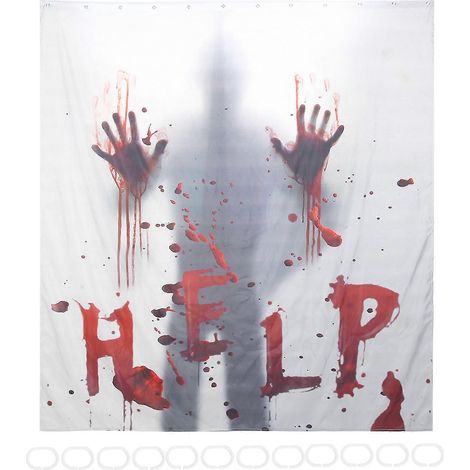 Halloween-Duschvorhang aus Polyester mit Haken, gruselige Badezimmerdekoration, Standardgröße, 1 Stück (1/5)