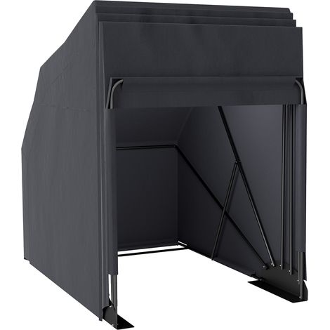 Abri moto extérieur, tente à moto, housse de protection Oxford 600D, 2 fenêtres, 345 x 135 x 191 cm, noir (1/5)