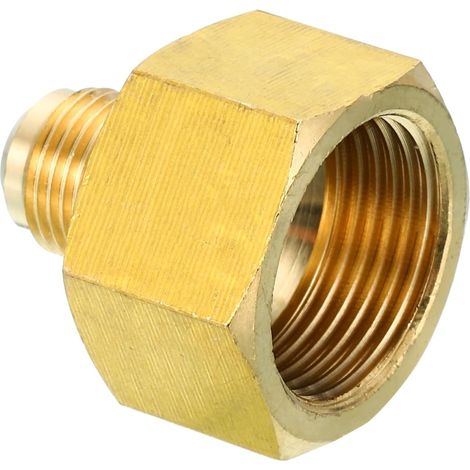 Connecteur Évasé Femelle 1/4" x 1/2" Mâle, Adaptateur en Laiton SAE à 45 Degrés, Raccord de Tuyau pour Conduite Gaz d'Air, Réfrigération, CVC - 3/4 pouce Female Flare 3/8 Male (1/5)