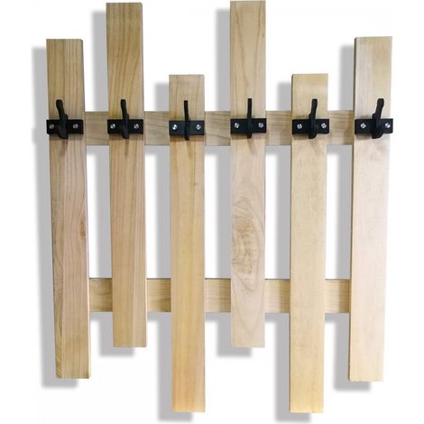APPENDIABITI In Legno Con Ganci In PVC Neri - Misure: 6 elementi: 98x121 cm