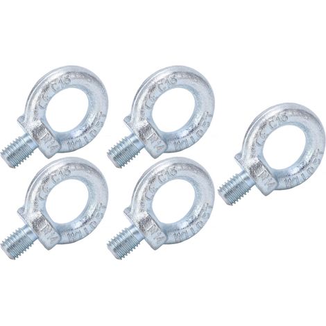 Écrou à œil levage M14 acier Q235 zingué blanc, lot de 5 boulons à anneau filetés industriels (1/5)