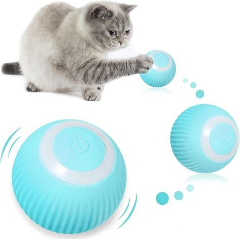 1 Stück interaktiver Katzenball, 360 Grad selbstrotierender interaktiver Ball, USB-aufladbar, automatischer Hüpfball für Hunde und Katzen (1/5)