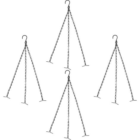 Avec crochets robustes, 4 chaînes de suspension en fer noir (1/5)